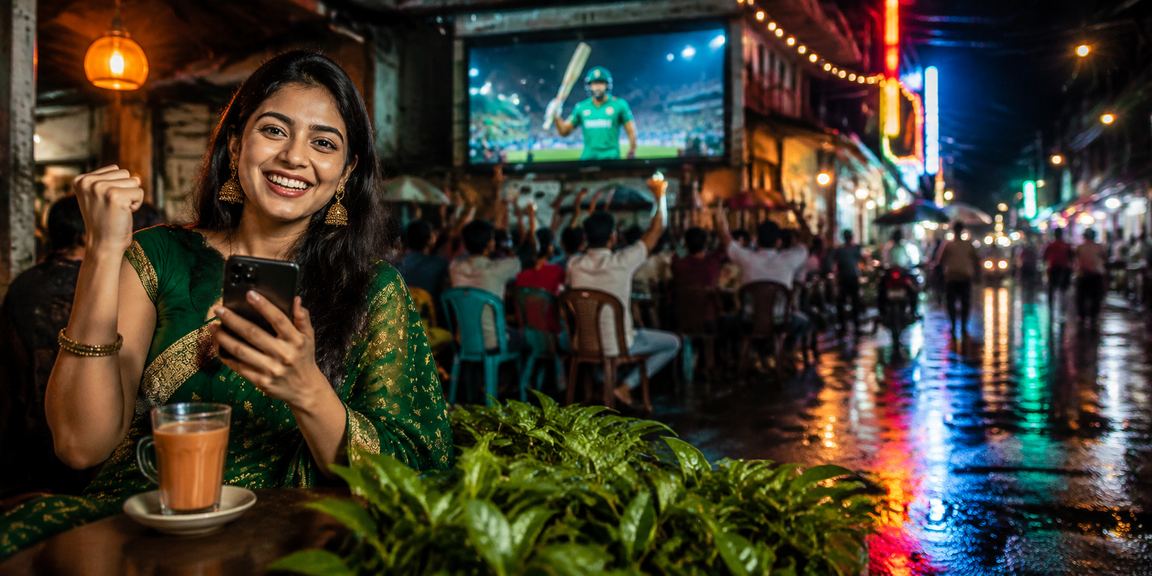 খুলনার চা বাগানের পাশে ক্রিকেট হাই রোলার বেটিং করছেন একজন সদস্য