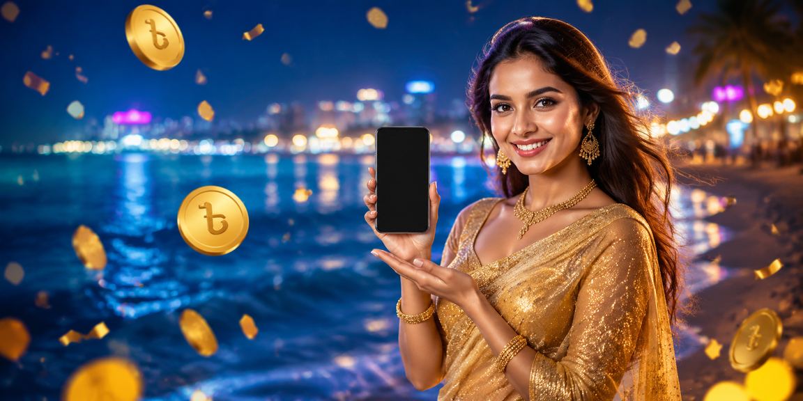 সেন্ট মার্টিন দ্বীপে শাড়ি পরা নারী মোবাইলে জ্যাকপট গেম খেলছেন